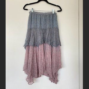LoveShackFancy Alex Skirt Pink and Blue 27" waist
